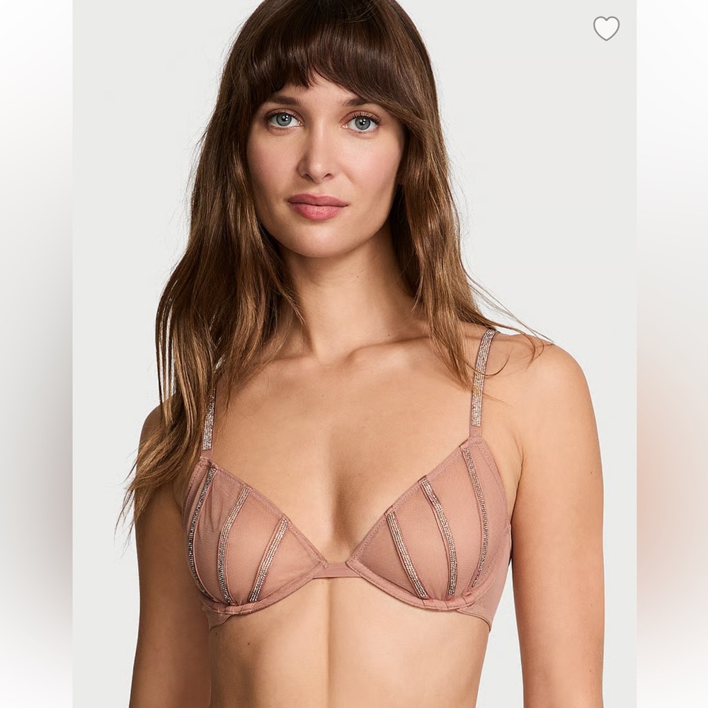 Victoria's Secret Blush Pink Bra with Silver Accents